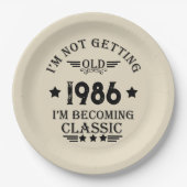 パーソナライズされたヴィンテージ35th誕生日パーティー ペーパープレート (正面)