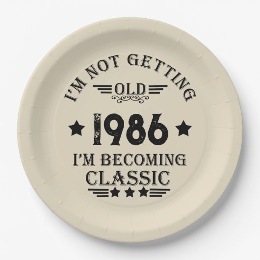 パーソナライズされたヴィンテージ35th誕生日パーティー ペーパープレート (正面)