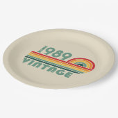 パーソナライズされたヴィンテージ35th誕生日パーティー ペーパープレート (アングル)