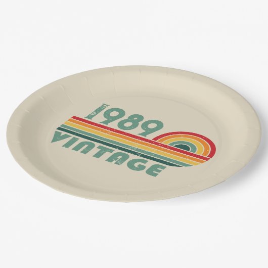 パーソナライズされたヴィンテージ35th誕生日パーティー ペーパープレート (アングル)