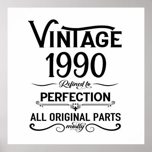 パーソナライズされたヴィンテージ35th誕生日パーティー ポスター (正面)