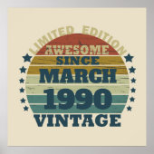 パーソナライズされたヴィンテージ35th誕生日パーティー ポスター (正面)