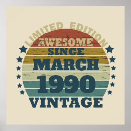 パーソナライズされたヴィンテージ35th誕生日パーティー ポスター