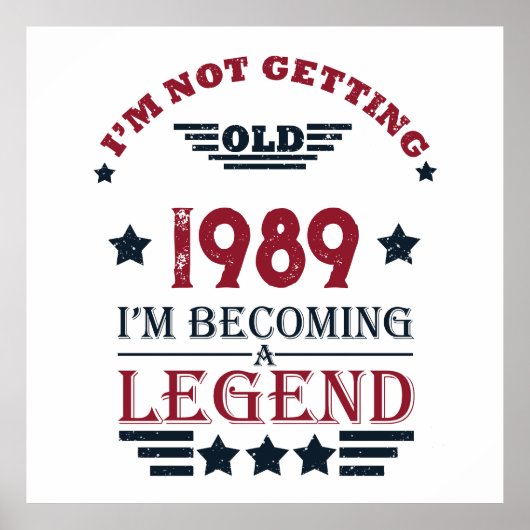 パーソナライズされたヴィンテージ35th誕生日パーティー ポスター (正面)