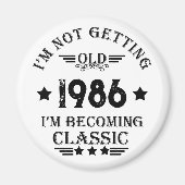 パーソナライズされたヴィンテージ35th誕生日パーティー マグネット (正面)