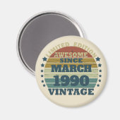 パーソナライズされたヴィンテージ35th誕生日パーティー マグネット (正面/裏面)