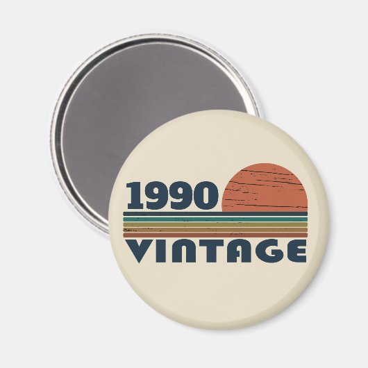 パーソナライズされたヴィンテージ35th誕生日パーティー マグネット (正面/裏面)