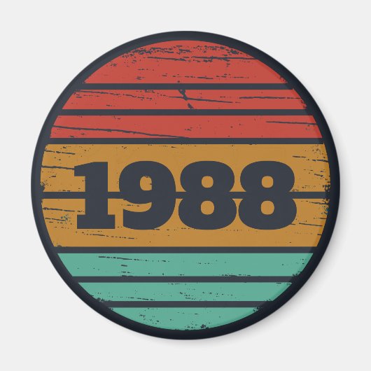 パーソナライズされたヴィンテージ35th誕生日パーティー マグネット (正面)