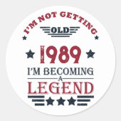 パーソナライズされたヴィンテージ35th誕生日パーティー ラウンドシール (正面)