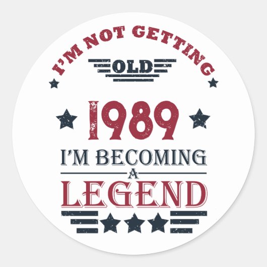 パーソナライズされたヴィンテージ35th誕生日パーティー ラウンドシール (正面)