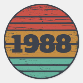 パーソナライズされたヴィンテージ35th誕生日パーティー ラウンドシール