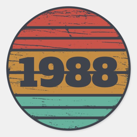 パーソナライズされたヴィンテージ35th誕生日パーティー ラウンドシール (正面)