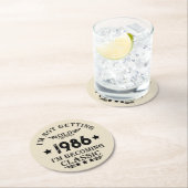 パーソナライズされたヴィンテージ35th誕生日パーティー ラウンドペーパーコースター (インサイチュ)