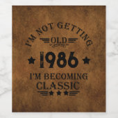 パーソナライズされたヴィンテージ35th誕生日パーティー ワインラベル (シングルラベル)