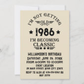 パーソナライズされたヴィンテージ35th誕生日パーティー 招待状 (正面)