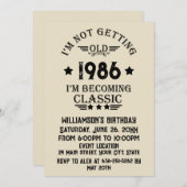 パーソナライズされたヴィンテージ35th誕生日パーティー 招待状 (正面/裏面)