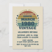 パーソナライズされたヴィンテージ35th誕生日パーティー 招待状 (正面)