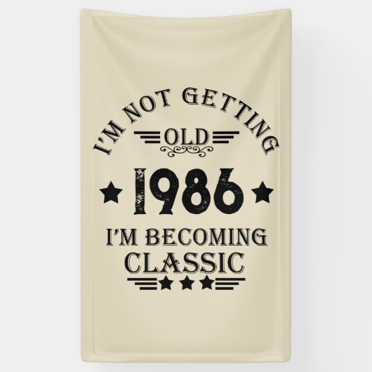 パーソナライズされたヴィンテージ35th誕生日パーティー 横断幕 (縦)