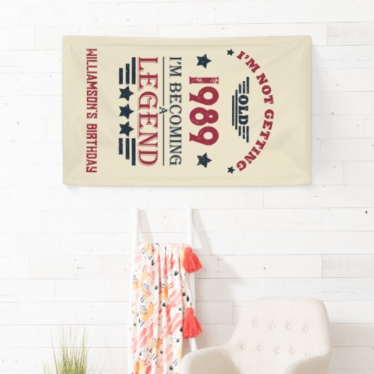 パーソナライズされたヴィンテージ35th誕生日パーティー 横断幕 (インサイチュ)