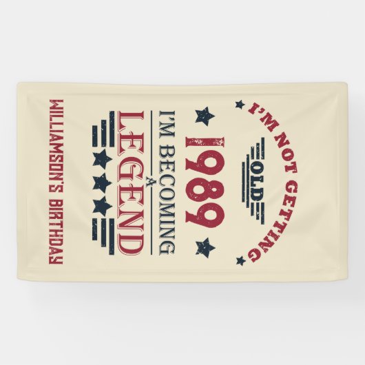 パーソナライズされたヴィンテージ35th誕生日パーティー 横断幕 (横)