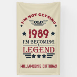 パーソナライズされたヴィンテージ35th誕生日パーティー 横断幕