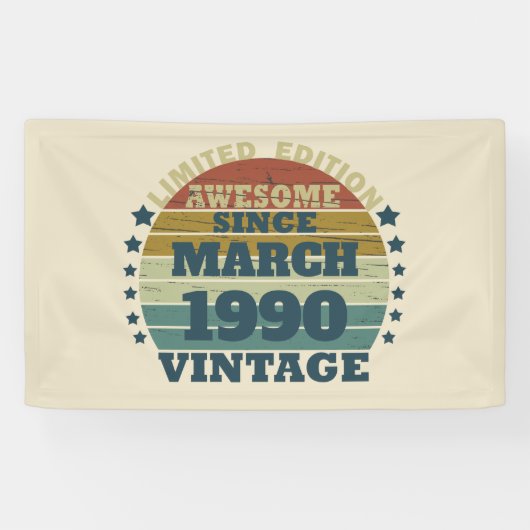 パーソナライズされたヴィンテージ35th誕生日パーティー 横断幕 (横)