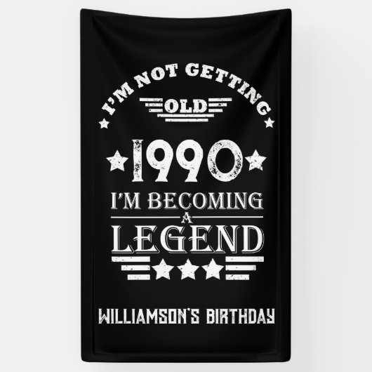 パーソナライズされたヴィンテージ35th誕生日パーティー 横断幕 (縦)