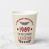 パーソナライズされたヴィンテージ35th誕生日パーティー 紙コップ (裏面)