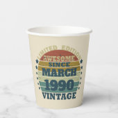 パーソナライズされたヴィンテージ35th誕生日パーティー 紙コップ (裏面)