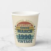 パーソナライズされたヴィンテージ35th誕生日パーティー 紙コップ (正面)