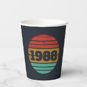 パーソナライズされたヴィンテージ35th誕生日パーティー 紙コップ (裏面)