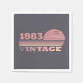 パーソナライズされたヴィンテージ40歳の誕生日パーティー スタンダードカクテルナプキン (正面)