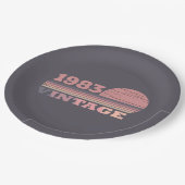 パーソナライズされたヴィンテージ40歳の誕生日パーティー ペーパープレート (アングル)