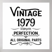 パーソナライズされたヴィンテージ45歳の誕生日ギフトブラック ポスター (正面)