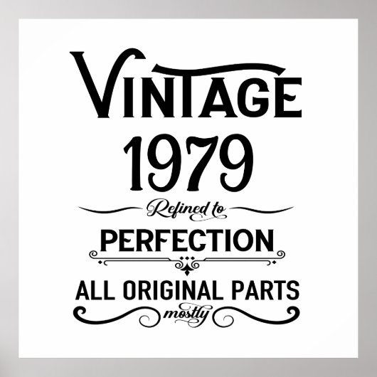 パーソナライズされたヴィンテージ45歳の誕生日ギフトブラック ポスター (正面)