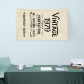 パーソナライズされたヴィンテージ45歳の誕生日ギフトブラック 横断幕 (トレードショー)