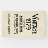 パーソナライズされたヴィンテージ45歳の誕生日ギフトブラック 横断幕 (横)