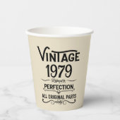 パーソナライズされたヴィンテージ45歳の誕生日ギフトブラック 紙コップ (正面)