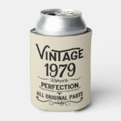 パーソナライズされたヴィンテージ45歳の誕生日ギフトブラック 缶クーラー (缶正面)