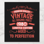 パーソナライズされたヴィンテージ45歳の誕生日ギフト赤 ワインラベル (シングルラベル)