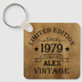 パーソナライズされたヴィンテージ45歳の誕生日プレゼント キーホルダー (正面)
