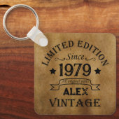 パーソナライズされたヴィンテージ45歳の誕生日プレゼント キーホルダー (正面)