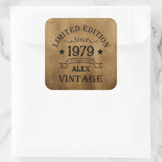 パーソナライズされたヴィンテージ45歳の誕生日プレゼント スクエアシール (バッグ)