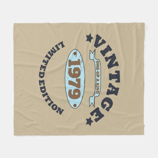 パーソナライズされたヴィンテージ45歳の誕生日プレゼント フリースブランケット (正面(横))