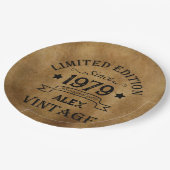 パーソナライズされたヴィンテージ45歳の誕生日プレゼント ペーパープレート (アングル)