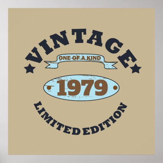 パーソナライズされたヴィンテージ45歳の誕生日プレゼント ポスター (正面)