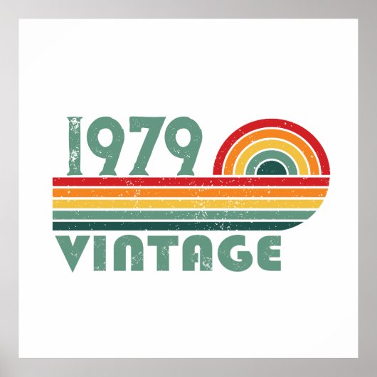 パーソナライズされたヴィンテージ45歳の誕生日プレゼント ポスター (正面)