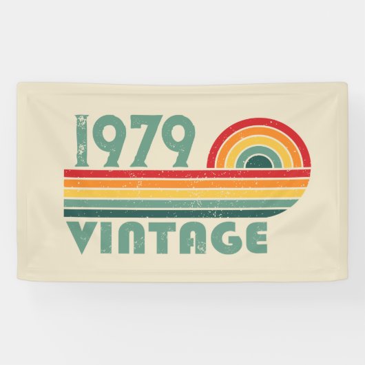 パーソナライズされたヴィンテージ45歳の誕生日プレゼント 横断幕 (横)