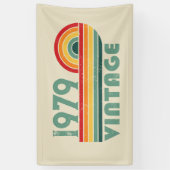 パーソナライズされたヴィンテージ45歳の誕生日プレゼント 横断幕 (縦)