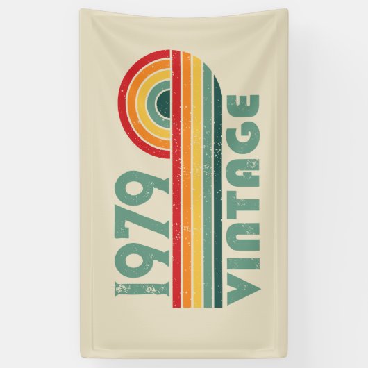 パーソナライズされたヴィンテージ45歳の誕生日プレゼント 横断幕 (縦)